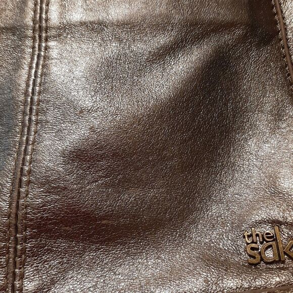 Good Used Condition The Sak Metallic Leather Crossbody Purse Bag - Picture 9 of 11